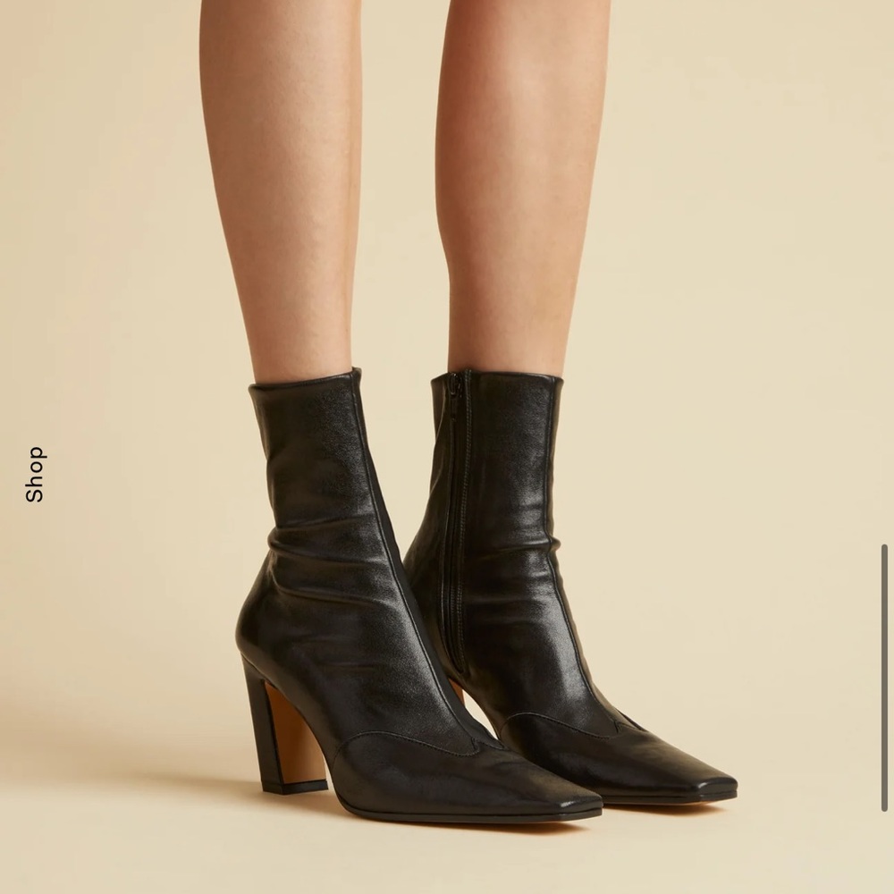 NEW Khaite Nevada Black Ankle Heel Boots